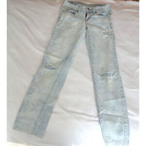 American Eagle women's light blue distressed jegging jeans - Womens Size 0
